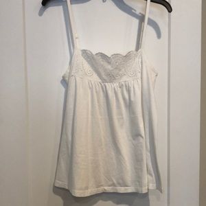 White tank with beautiful crochet detail